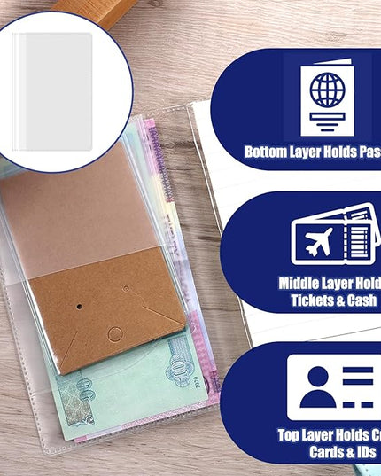 10Pcs Clear Passport Cover Plastic Passport Protector Waterproof Vinyl Passports Sleeve for Travel Clear Transparent Passports Holder for Women Men