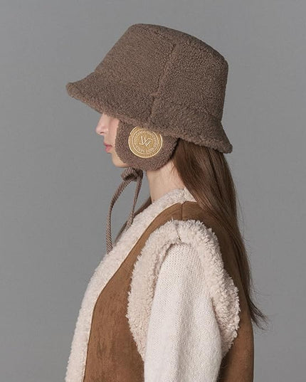New SKADI Fleece Earmuff Bucket Hat for Winter Warm Ear Protection | Soft Cozy Fleece Bucket Hat for Women & Men