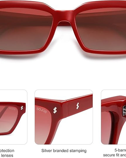 SOJOS Trendy Polarized Sunglasses Womens Men Retro Vintage 90s Cute Cat Eye Narrow Sun Glasses SJ2381