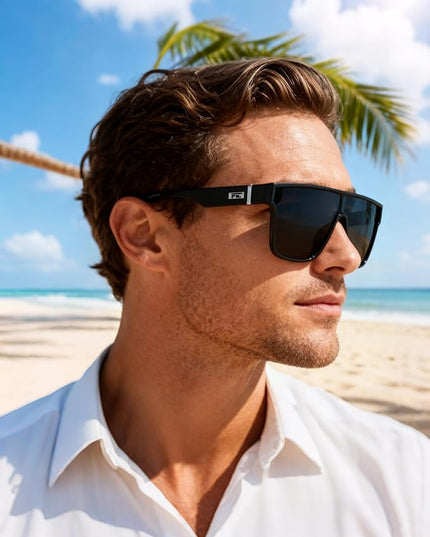 FEISEDY Sunglasses for Women Men, Fashion Mirrored Single Lens, Driving Beach Sunnies UV400 Shades B2996