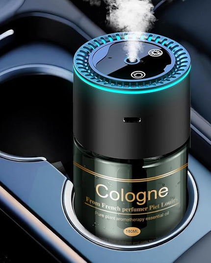 Smart Car Air Freshener, CarDiffuser with 6.09 Fl Oz /180ml Capacity Essential Oil Last 9 Months Fragrance, 5s Full-Car Fragrance, Adjustable Intensity, Auto On/Off, Women & Men for Cologne Scent ﻿