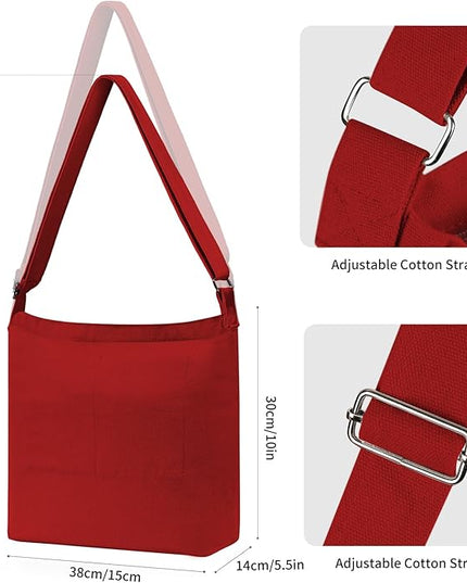 Women's blank large Size Canvas Crossbody Tote Handbags Shoulder Bag