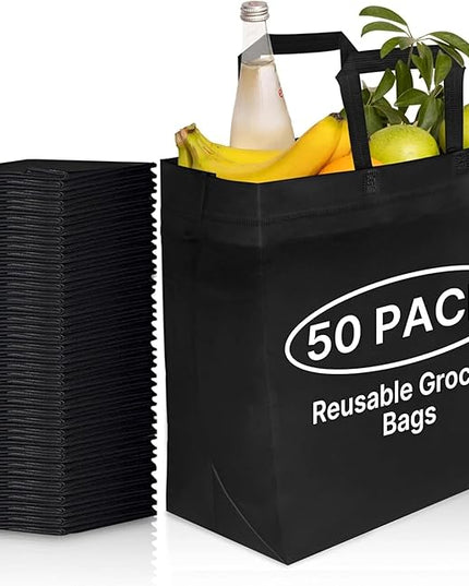 Simply Cool Reusable Grocery Bags Eco-Friendly - Reusable Shopping Bags, Heavy Duty Grocery Bags, Foldable, Tote Bags Bulk
