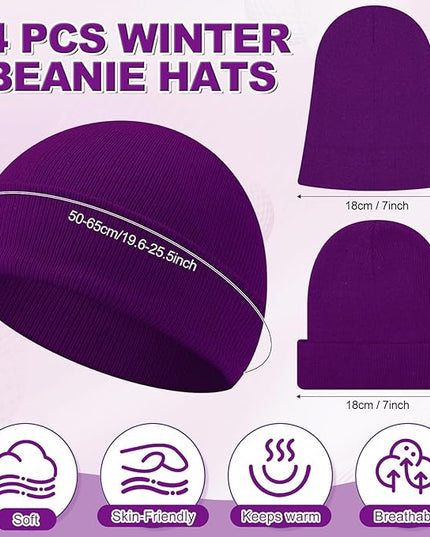 Winter Beanie Hats Bulk for Men Women Beanie Cap for Donation Cozy Knitted Cuffed Skull Cap Gift Soft Ski Hat