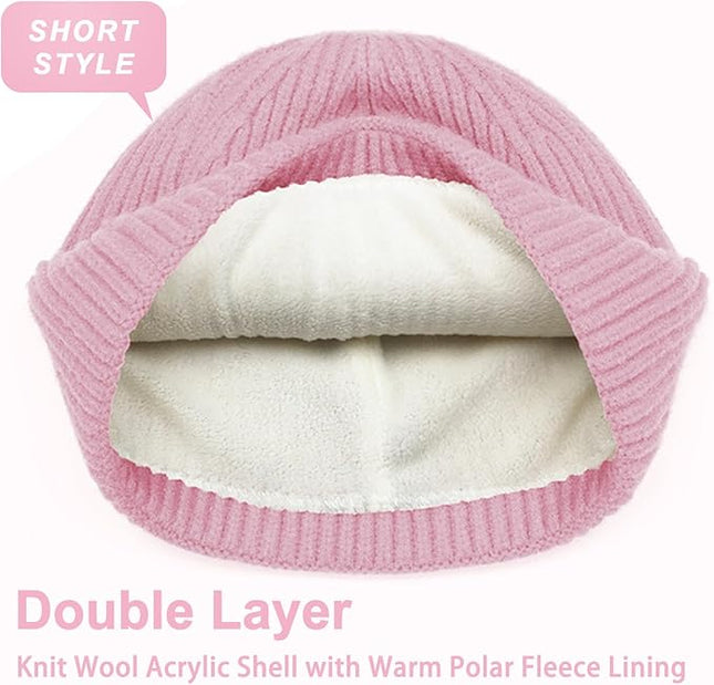 ROYBENS Swag Wool Knit Cuff Short Fisherman Beanie for Men Women, Winter Warm Hats