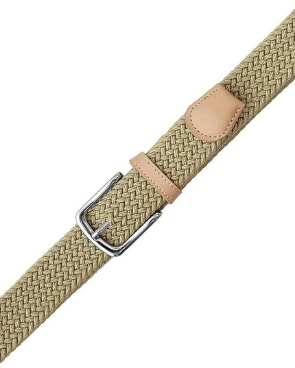 Falari Men Women Multicolored Elastic Stretch Braided Belt Canvas Fabric Woven No Holes Belt