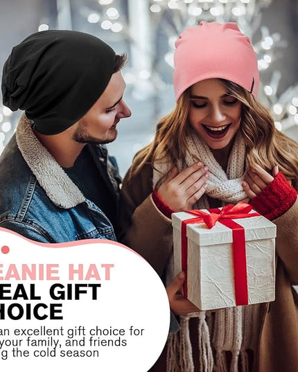 Slouchy Beanie for Women Men Soft Cotton Chemo Hats Double-Layer Warm Beanie Cap for Daily Wear & Transitional Seasons
