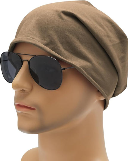 ZLYC Cotton Thin Slouchy Beanie Hat for Men Women Fashion Soft Stretch Knit Skull Cap
