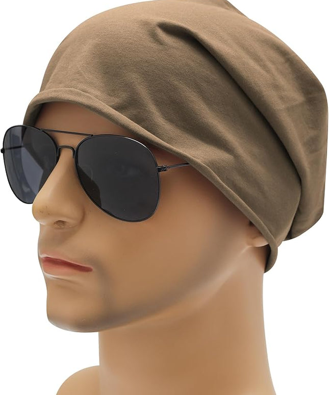 ZLYC Cotton Thin Slouchy Beanie Hat for Men Women Fashion Soft Stretch Knit Skull Cap