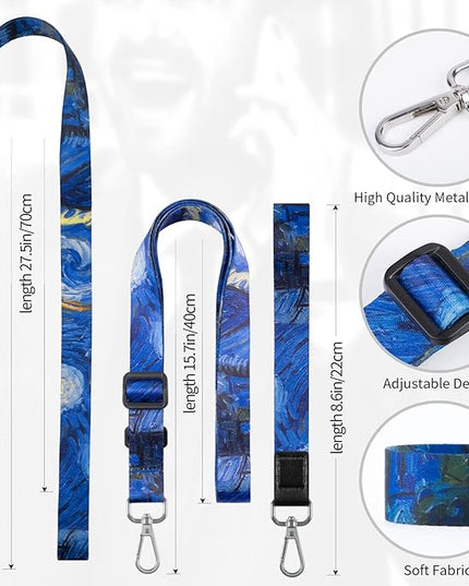 Phone Lanyards, Wrist Lanyards for Keys, Adjustable Shoulder Neck Strap,Universal Crossbody Cell Phone Lanyard for ID Badges,Card Holder, Car Key, and Most Smartphones (Starry Night)