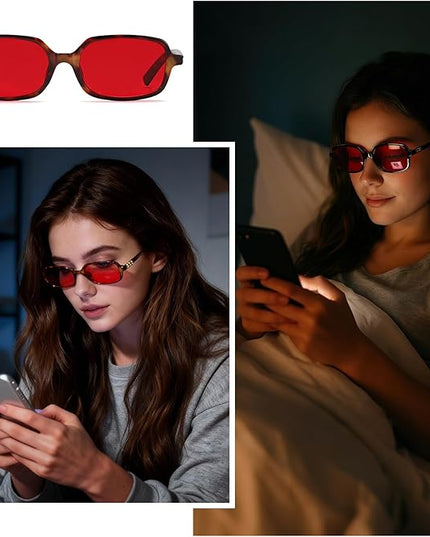 LIKSMU Blue Light Blocking Glasses for Woman Men Blue light Blocker Eyewear Trendy Rectangle Small Eyeglasses, 2pack