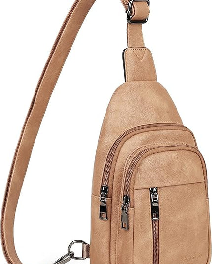 MASINTOR Sling Bag for Women - Crossbody Bags Fanny Pack with Vegan Leather - Adjustable Sling Backack for Travel