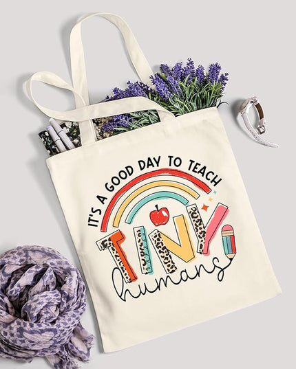 AUSVKAI Canvas Tote Bag for Women, Aesthetic Cute Grocery Grocery Reusable Cotton Gift Bag for Shooping Beach Trendy Gifts