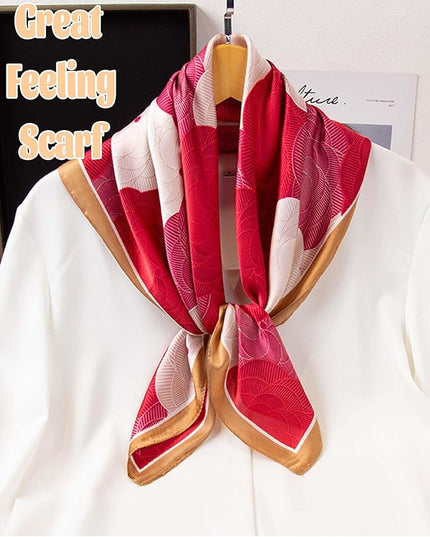kcctoo 27.5" Mulberry Silk Feeling Head Scarf Women's Fashion Square Neck Satin Scarfs for Bag Hair Scarves Gift