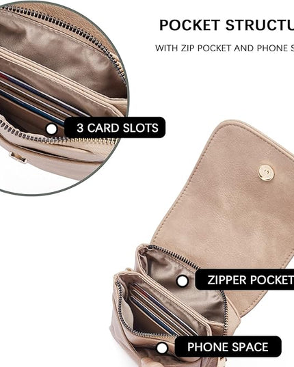 BOSTANTEN Vegan Leather Small Crossbody Bags for Women Designer Cell Phone Bag Wallet Purses Adjustable Strap