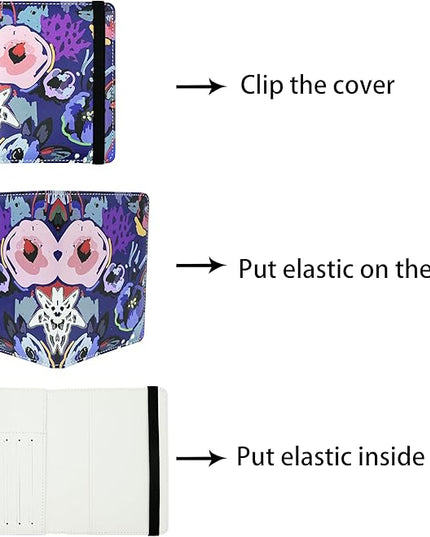 Passport Holder for Women and Men PU Leather Passport Cover for Travel (Floral)