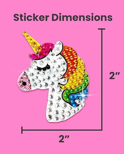 StickerBeans® Rhinestone Stickers - Magical 4-Pack, 2” x 2” Each, Unique Sparkly Cut-to-Shape for Collecting, Trading, Decorating Laptops, Phone Cases, Scrapbooks - for Kids, Teens, & Adults