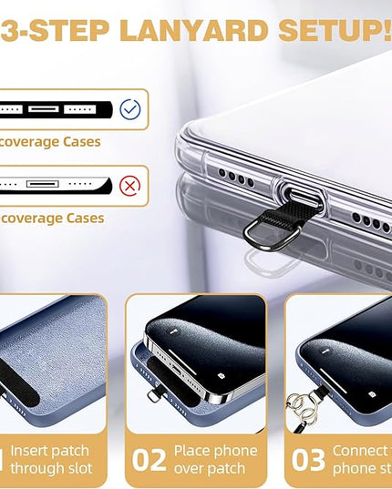 Adjustable Phone Lanyard,Universal Wrist Strap for Cellphone Case,Anti-Theft Women Braided Charm Lanyard for Travel