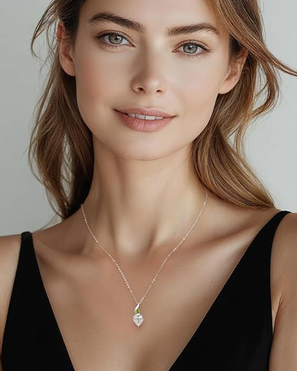 ANDSO Moissanite Heart Pendant Necklaces for Women, 925 Sterling Silver Necklace with Birthstone, Ideal Anniversary Present or Birthday Christmas Valentine Jewelry Gifts for Mom Wife Her Girlfriend