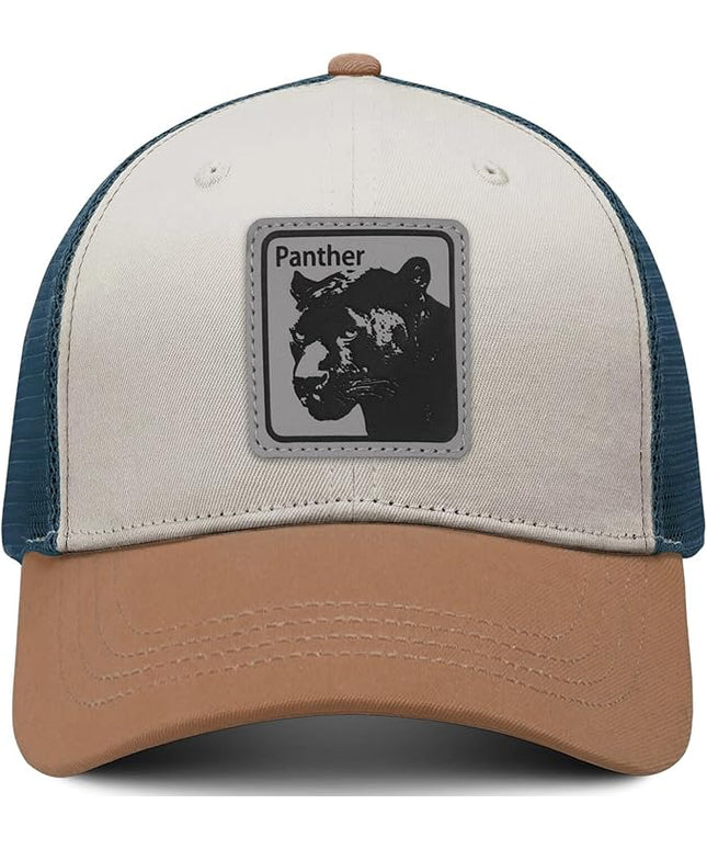 Animal Trucker Hats Leather Pattern Adjustable Snapback Mesh Animal Baseball Cap for Men