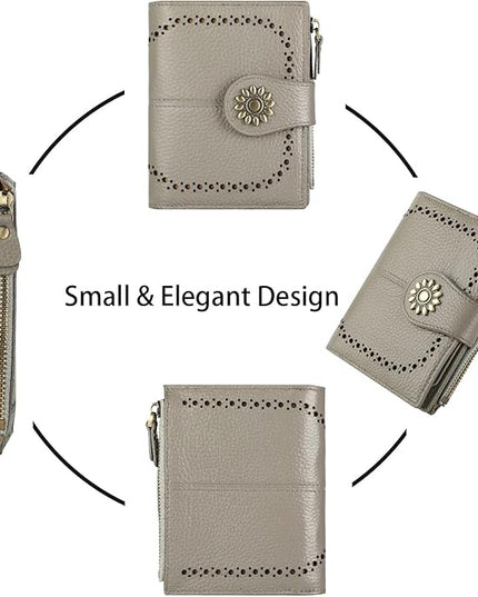 Lavemi Womens Leather Wallet Small Compact RFID Blocking Credit Card Case Purse with Zipper Pocket | Small, Compact, RFID Blocking, Zipper Pocket, Small, Compact