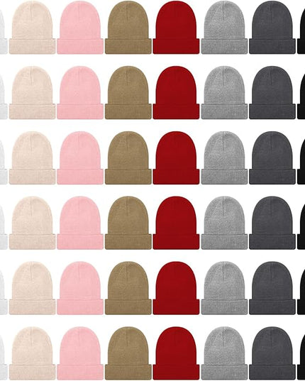 Winter Beanie Hats Bulk for Men Women Beanie Cap for Donation Cozy Knitted Cuffed Skull Cap Gift Soft Ski Hat