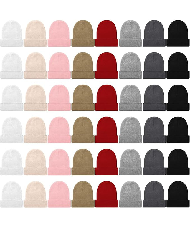 Winter Beanie Hats Bulk for Men Women Beanie Cap for Donation Cozy Knitted Cuffed Skull Cap Gift Soft Ski Hat
