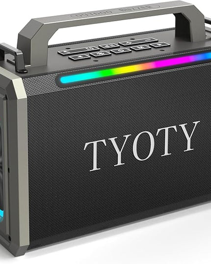 Portable Bluetooth Speaker 80W Loud Wireless Outdoor Stereo Sound Deep Bass IPX5 Waterproof Big Powerful Large Party Speakers with Colorful LED Lights, TWS, EQ, AUX, USB for Home Travel Camping