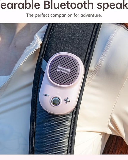 Divoom Itour-S Wearable Bluetooth Speaker, IP67 Waterproof Dustproof, Portable Small Clip-On Bluetooth Speaker, 10H Playtime, for Kitchen, Work, Travel, Biking, Golf, Pool (Pink)
