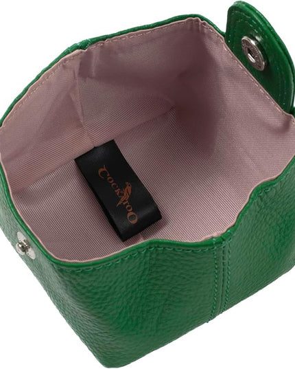 Cockatoo Genuine Leather Coin Pouch Change Holder, Mini Snap Pocket Wallet for Men Women (Hills, Large)