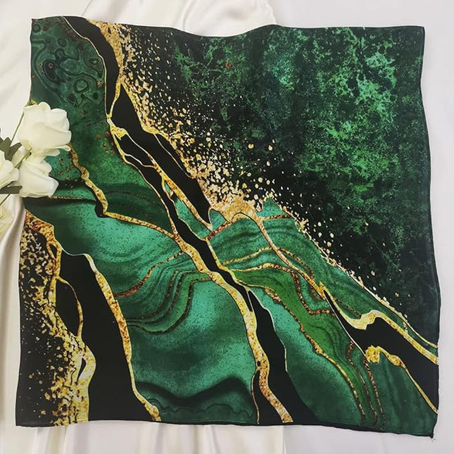 Julunar Silk Like Head Scarf for Women - Satin Large Hair Scarves - 35" Square Silk Hair Wrap for Sleeping with Gift Packed
