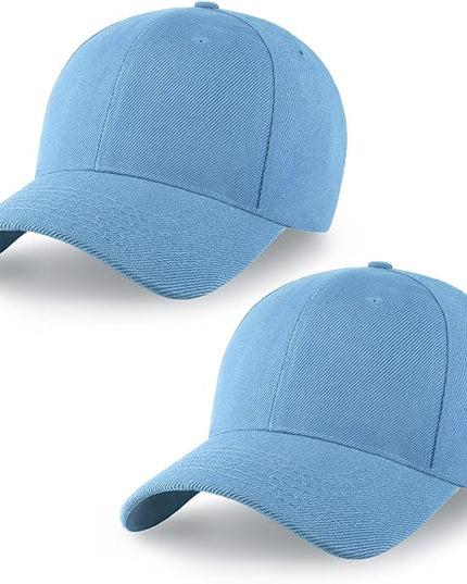 2-Pack Classic Structured Baseball Cap Adjustable Snapback Multipack Ball Caps for Custom Embroidery Running Workouts Outdoor