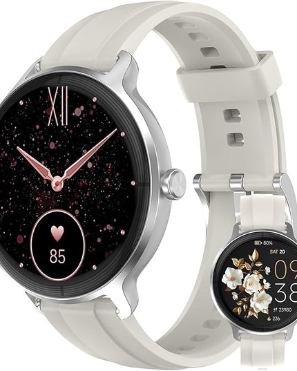 Smart Watches for Women Men 1.27" HD Fitness Tracker with Heart Rate/Sleep/Step/SpO2 Monitor, IP68 Waterproof Watch for Android iOS (White)