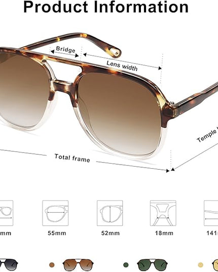 SOJOS Retro Polarized Aviator Sunglasses Womens Mens Classic 70s 80s Vintage Trendy Square Aviators SJ2174