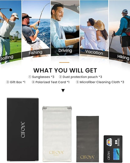 Sunglasses-Men Polarized Mens Sunglasses: Classic Women Sun Glasses UV Protection for Fishing Driving Golf
