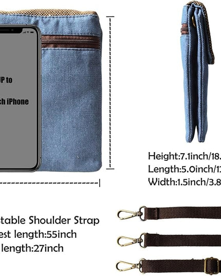 Women's Small Crossbody Bags Canvas Cellphone Purse Coin Pouch Wallet Mini Shoulder Handbags Wristlet Clutch