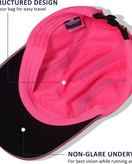 GADIEMKENSD Women's Race Day Running Cap Performance Mesh Hat - Excellent Ventilation, Lightweight, Reflective Safety