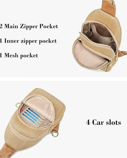 INICAT Faux Straw Crossbody Bags Beach Gifts Valentines Day Her Cruise Ship Essentials Women Summer Small Sling Purses