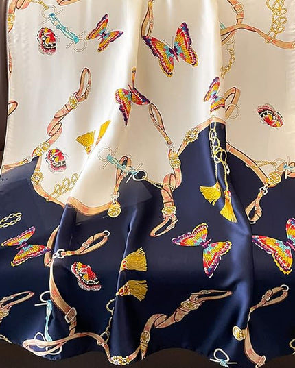 Fashion Scarves Scarf 100% Silk Feeling Scarf Silk Like Scarves Long Lightweight Sunscreen Shawls for Women