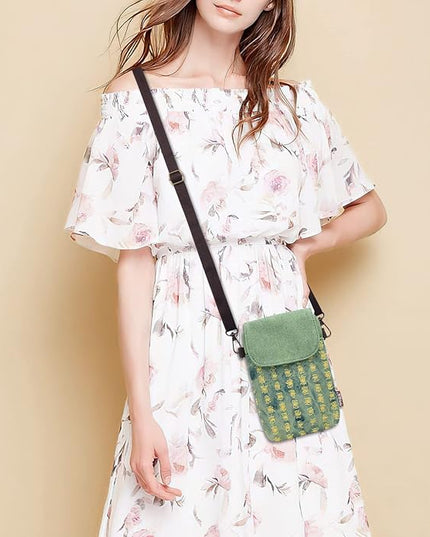 Women's Small Crossbody Bags Canvas Cellphone Purse Coin Pouch Wallet Mini Shoulder Handbags Wristlet Clutch