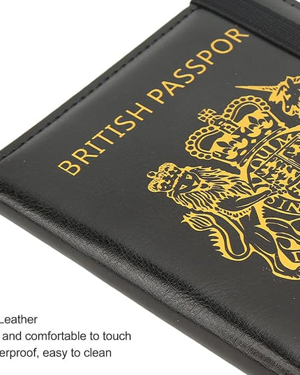 Britain Passport Cover Passport Holder Cover Leather Passport Holder UK Passport Cover for Passport, Business Cards, Credit Cards, Boarding Passes