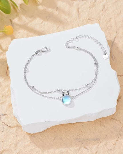 Dorunmo 925 Sterling Silver Infinity Heart Cross Circle Evil Eye Anklet Bracelets for Women Mother's Day Jewelry for Wife Girlfriend Mom Her