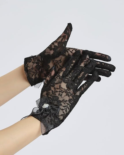 Sahabowi Satin Gloves Formal Bridal Banquet Party Wedding Opera Solid Colorful Mitten For Women