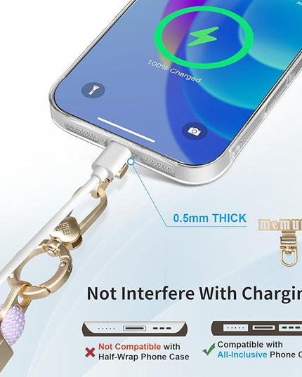 memumi 3-in-1 360° Rotating Adjustable Phone Lanyard Crossbody, Anti-Theft Neck & Wrist Strap for iPhone 17Pro max/All Phones