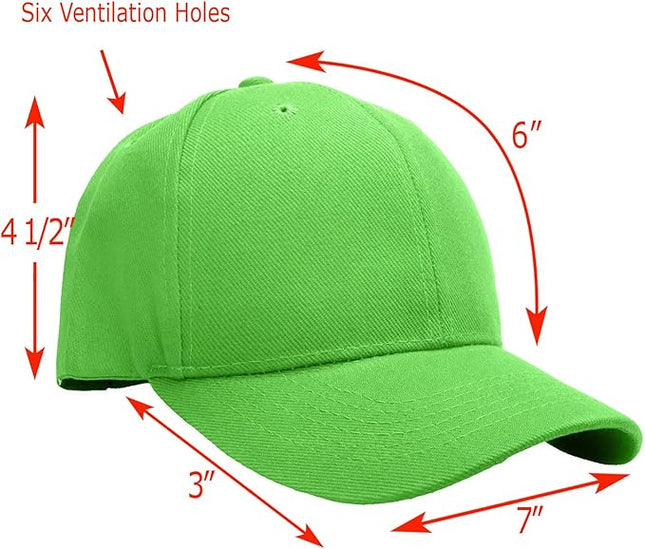 Falari Wholesale Bulk Lot 12-Pack Baseball Cap Adjustable Size Plain Blank Solid Color