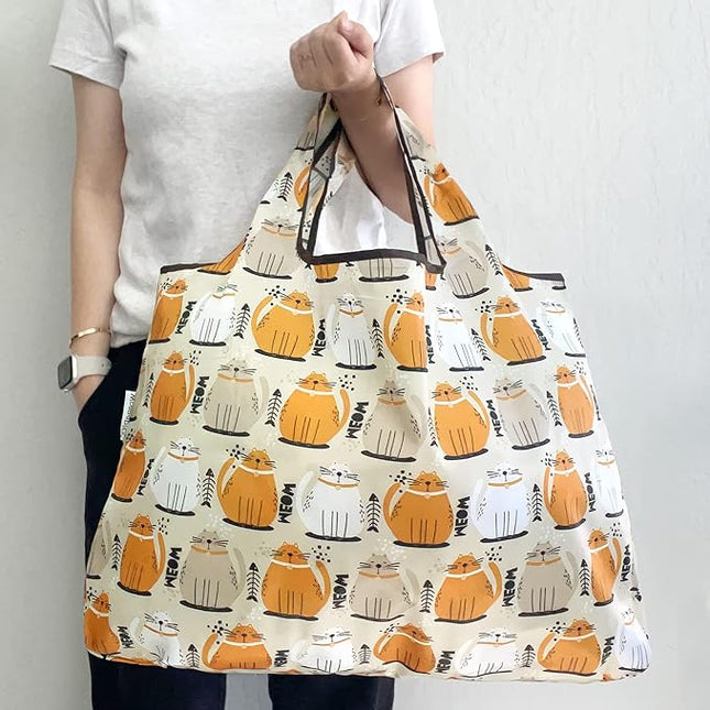 allydrew Large Foldable Tote Nylon Reusable Grocery Bags