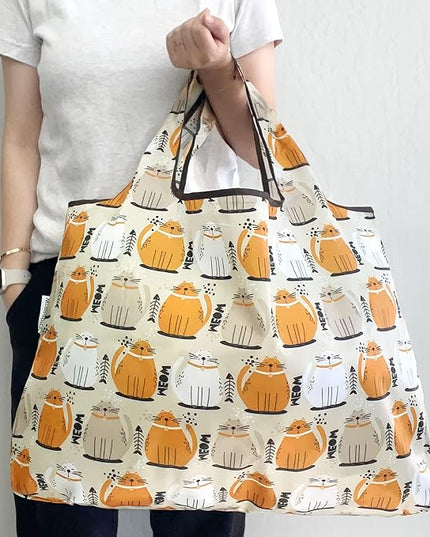 allydrew Large Foldable Tote Nylon Reusable Grocery Bags