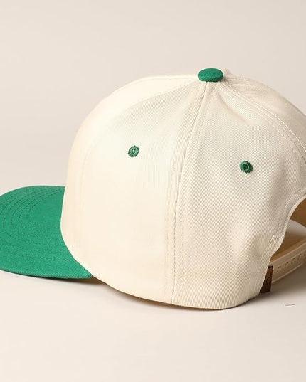 MIRMARU Two-Tone Vintage Canvas Trucker Hats for Men & Women, Adjustable Size Baseball Caps with Trendy Embroidered Design