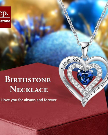 REDBEE Necklaces for Women Birthstone Heart Necklace Jewelry for Wife Girlfriend Woman Necklace