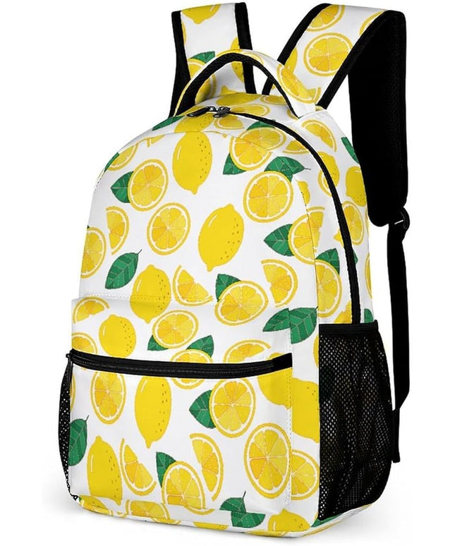 Fashion Lemon Leaf Backpack Lightweight Large Capacity Laptop Daybag for Travel Work